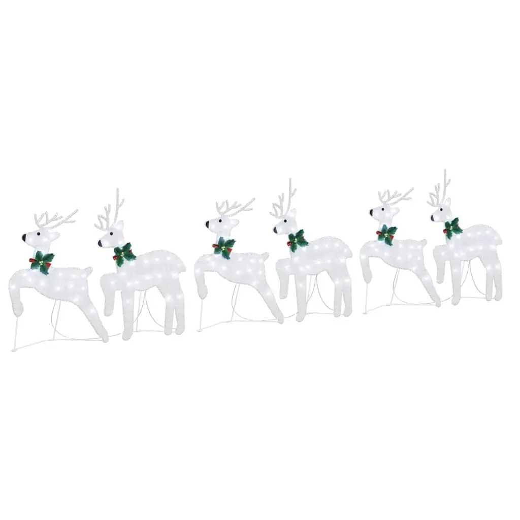 LED Reindeers Silver Art Deco 6 Piece Holiday Home Garden Decoration Lights