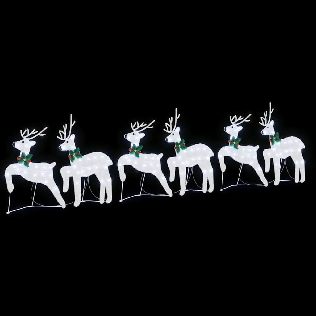 LED Reindeers Silver Art Deco 6 Piece Holiday Home Garden Decoration Lights
