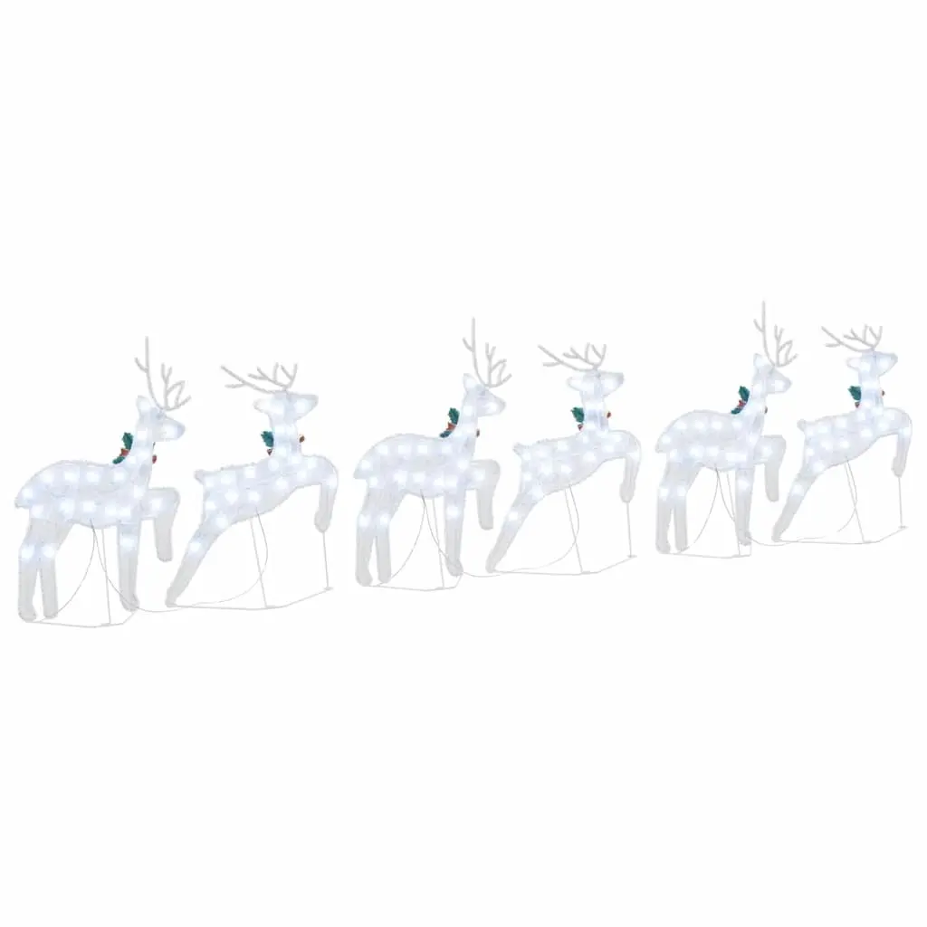 LED Reindeers Silver Art Deco 6 Piece Holiday Home Garden Decoration Lights