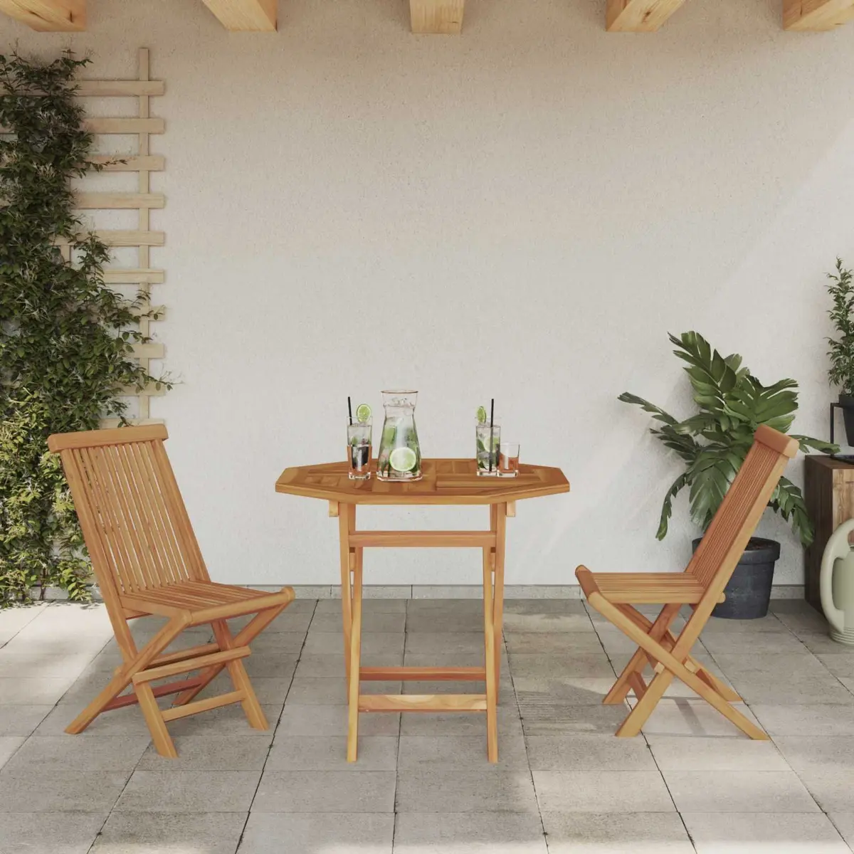 3-Piece Acacia Wood Garden Dining Set