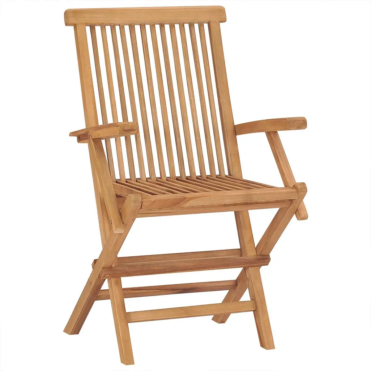 Outdoor Dining Set Acacia Wood Brown 3 Piece Table and Chair Set with Armrests