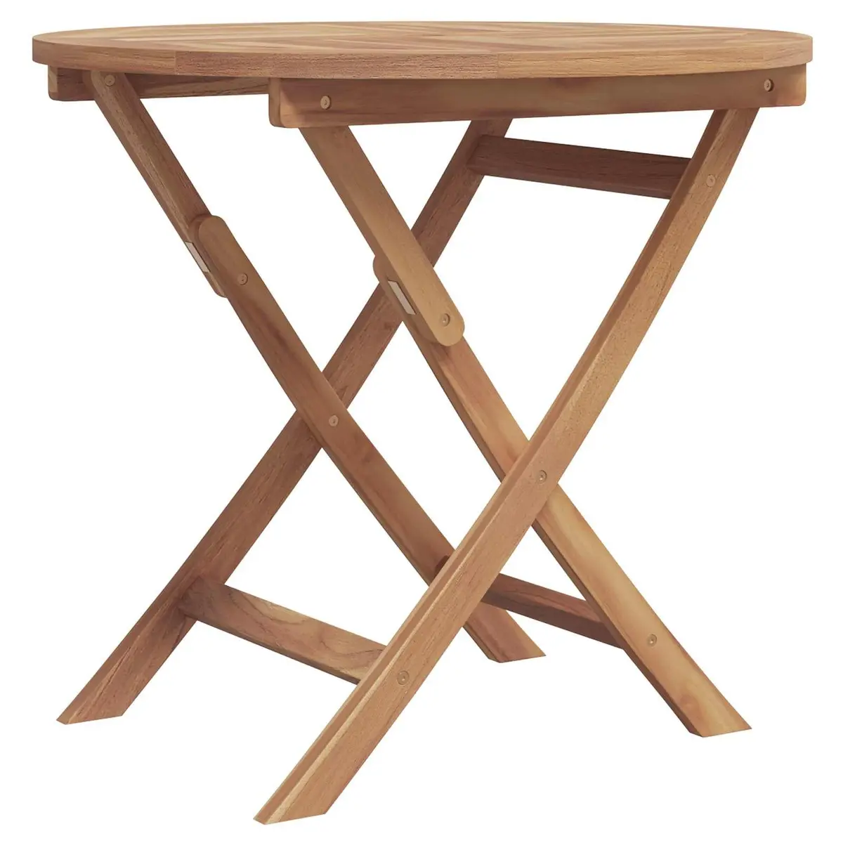 Outdoor Dining Set Acacia Wood Brown 3 Piece Table and Chair Set with Armrests