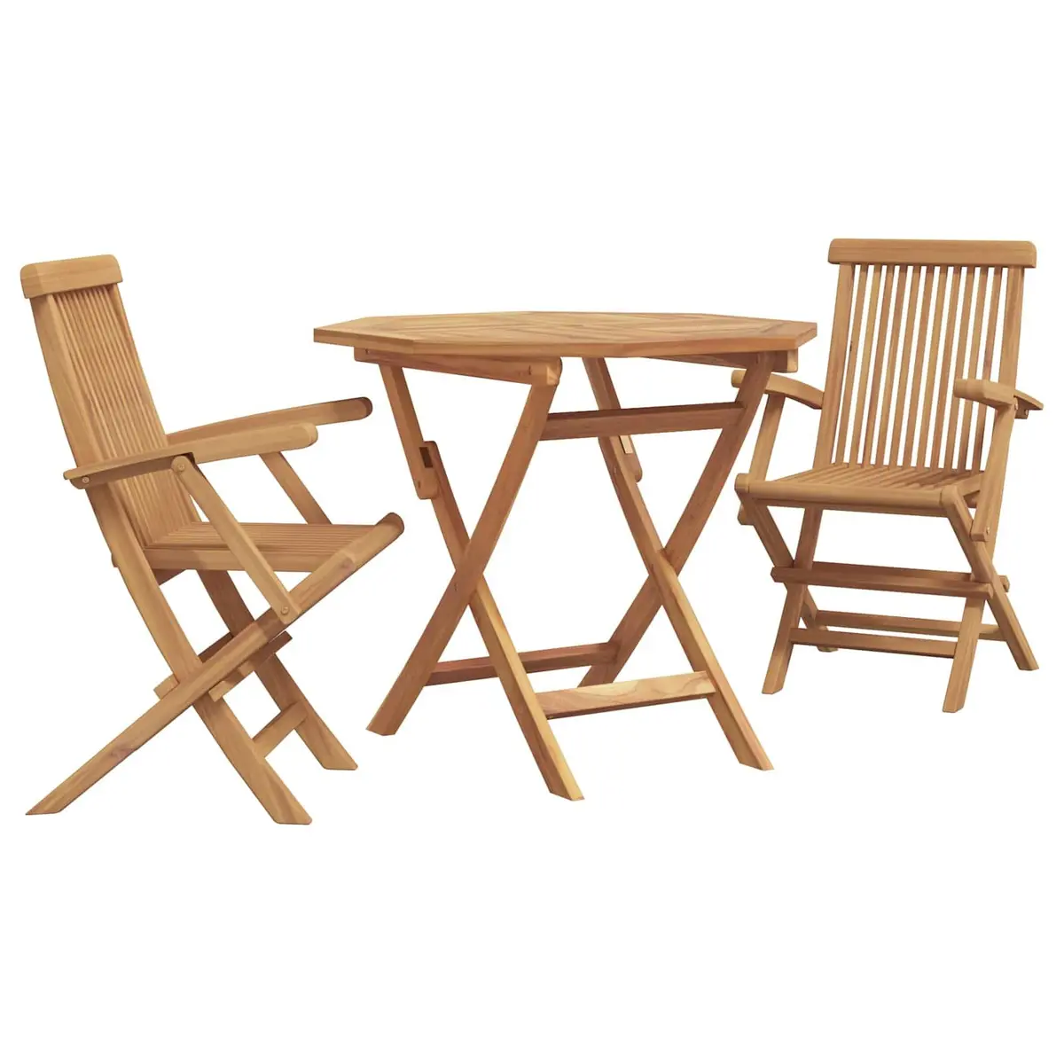 Garden Dining Set Solid Acacia Wood 3 Piece Outdoor Furniture Brown