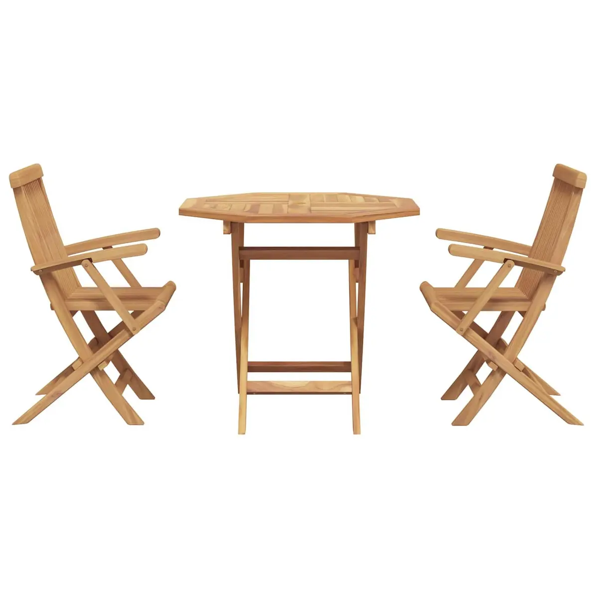 Garden Dining Set Solid Acacia Wood 3 Piece Outdoor Furniture Brown