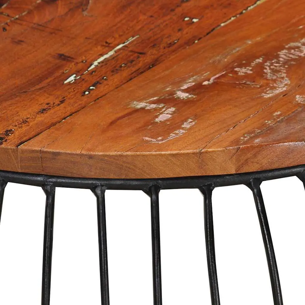 Coffee Table Reclaimed Wood Ø68cm Handmade Vintage Side Table