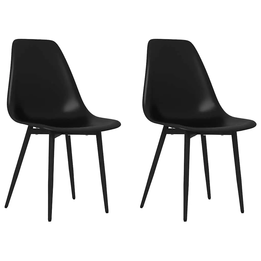 Dining Chairs Polypropylene Metal 2 Pieces Black