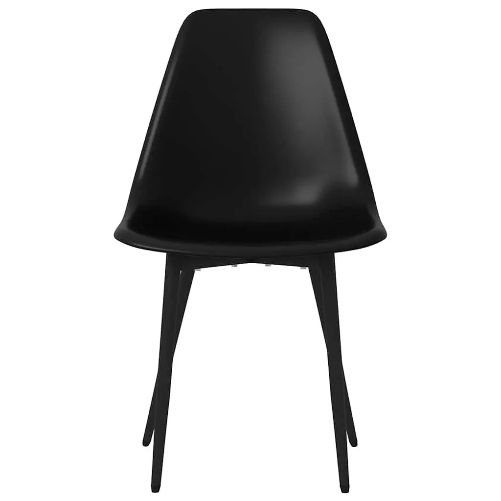 Dining Chairs Polypropylene Metal 2 Pieces Black