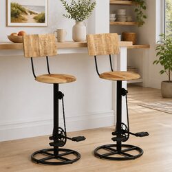 Versatile Bar Stools 2 pcs for Kitchen and Dining Use