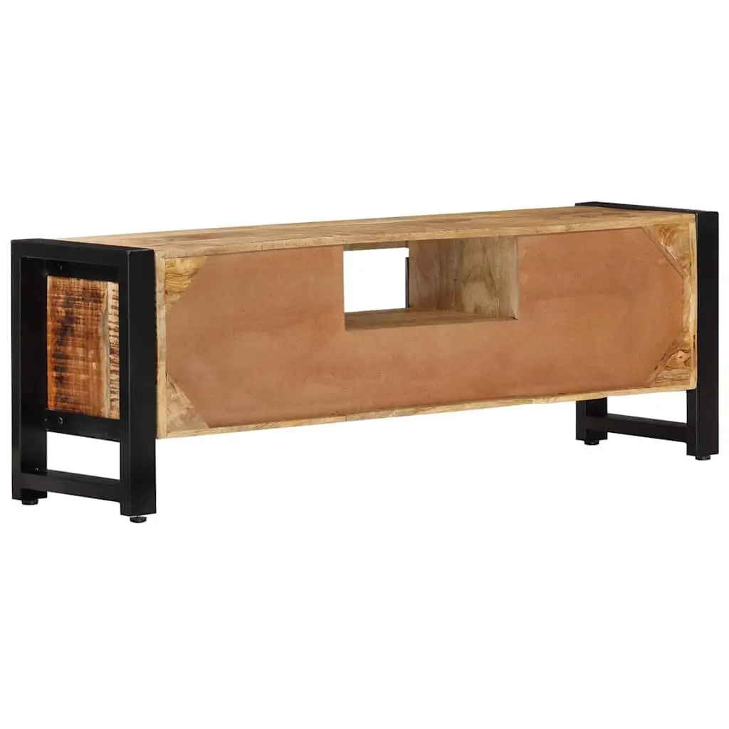TV Cabinet Solid Mango Wood 120x30x40 cm Brown with Doors and Drawer