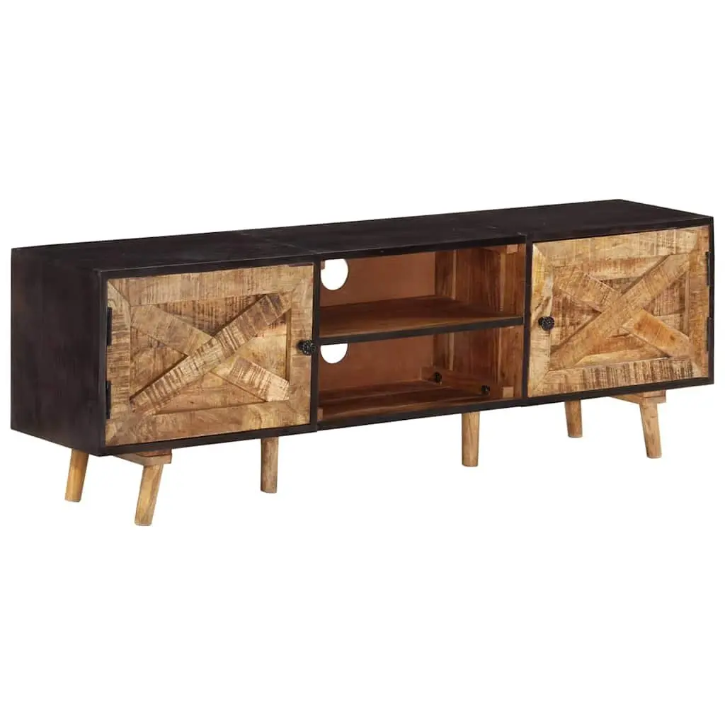 TV Stand Rough Mango Wood Acacia 140x30x46cm Brown Living Room Bedroom