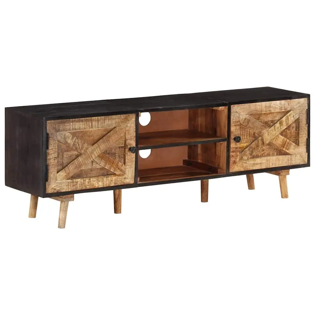 TV Stand Rough Mango Wood Acacia 140x30x46cm Brown Living Room Bedroom