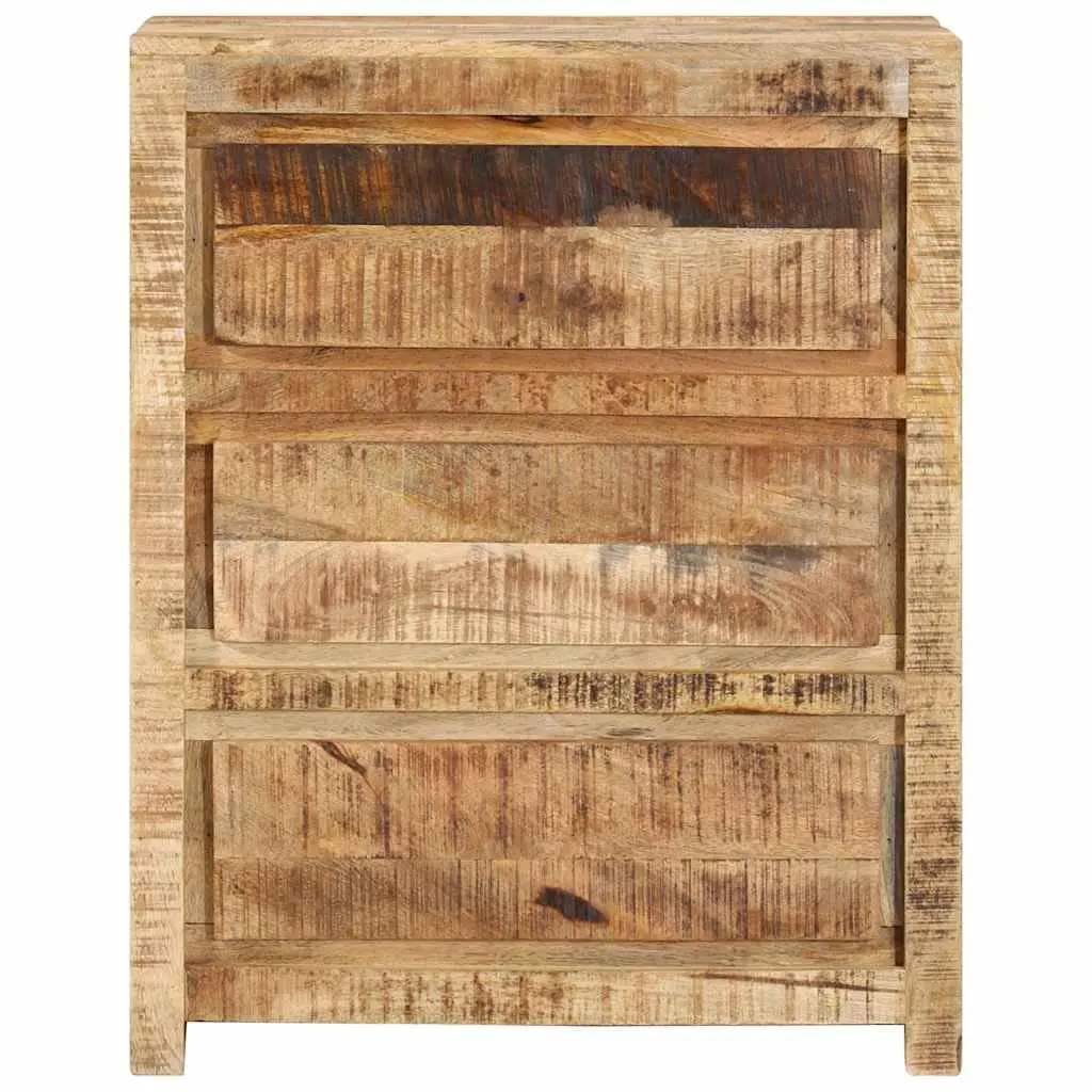 Drawer Cabinet Solid Mango Wood 60x33x75 cm Brown 3 Drawers