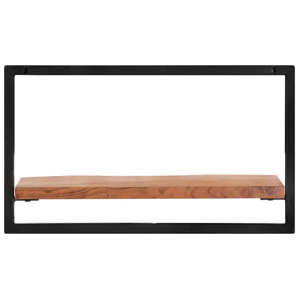 Wooden Wall Shelves Floating Acacia 60 x 25 x 35 cm Brown Set of 2