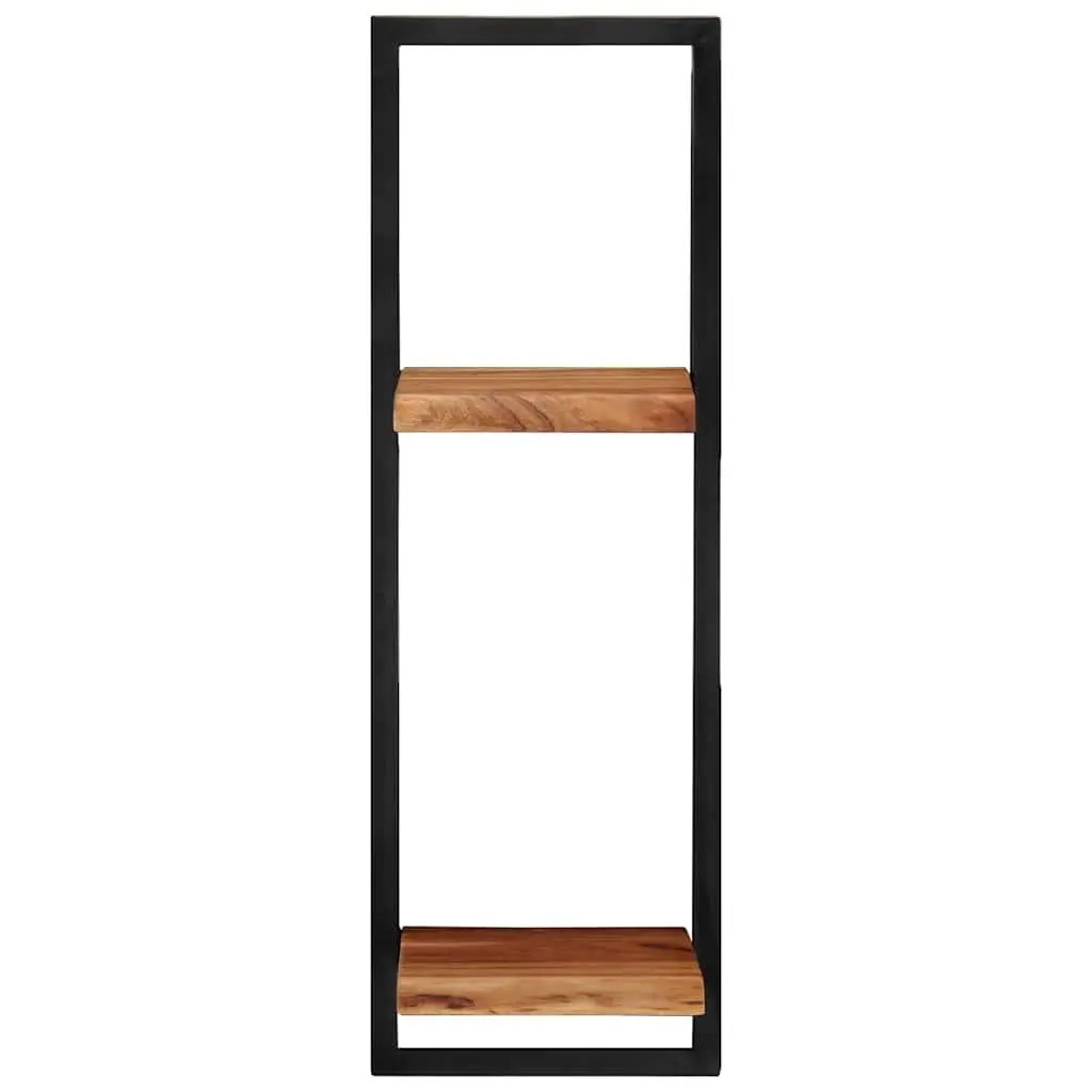 Wall Shelves Floating Acacia Wood 25 x 25 x 75 cm Brown 2 Pieces