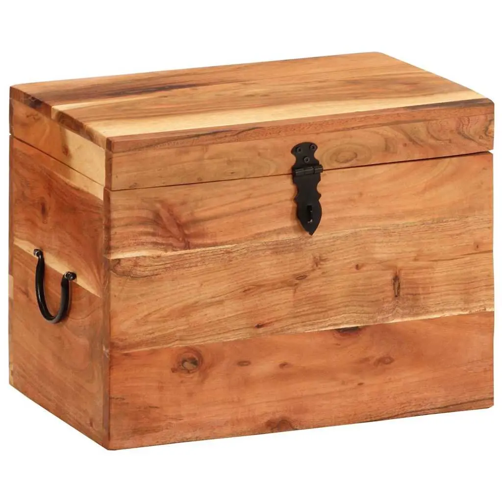 Storage Chest Solid Acacia Wood 39x28x31cm Brown