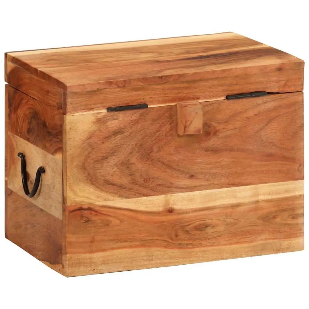 Storage Chest Solid Acacia Wood 39x28x31cm Brown