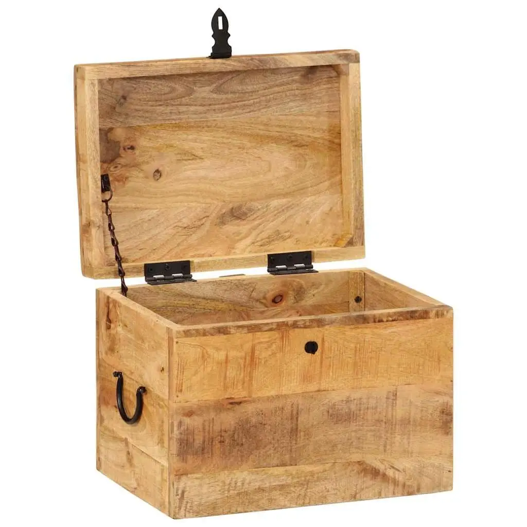 Storage Chest Solid Mango Wood Brown 39x28x31cm Antique Style Furniture