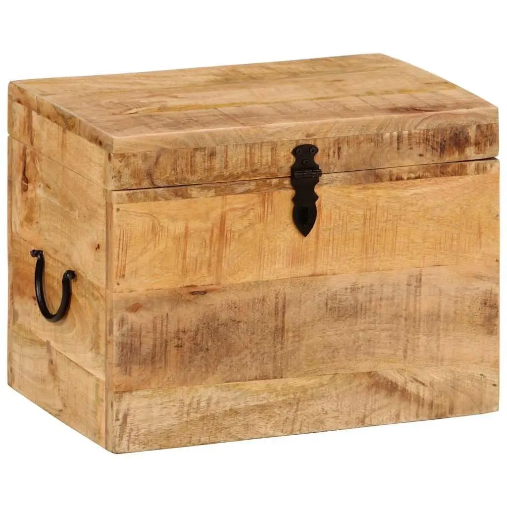 Storage Chest Solid Mango Wood Brown 39x28x31cm Antique Style Furniture