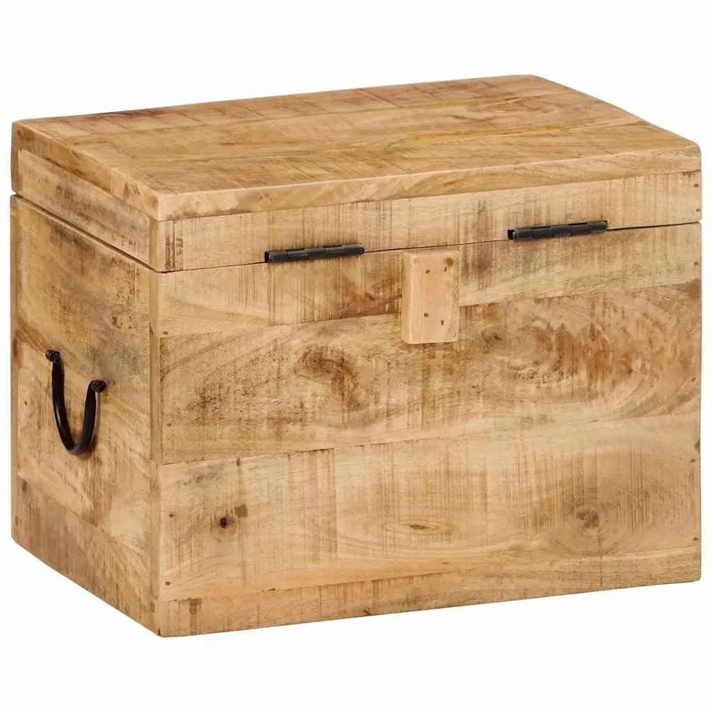 Storage Chest Solid Mango Wood Brown 39x28x31cm Antique Style Furniture