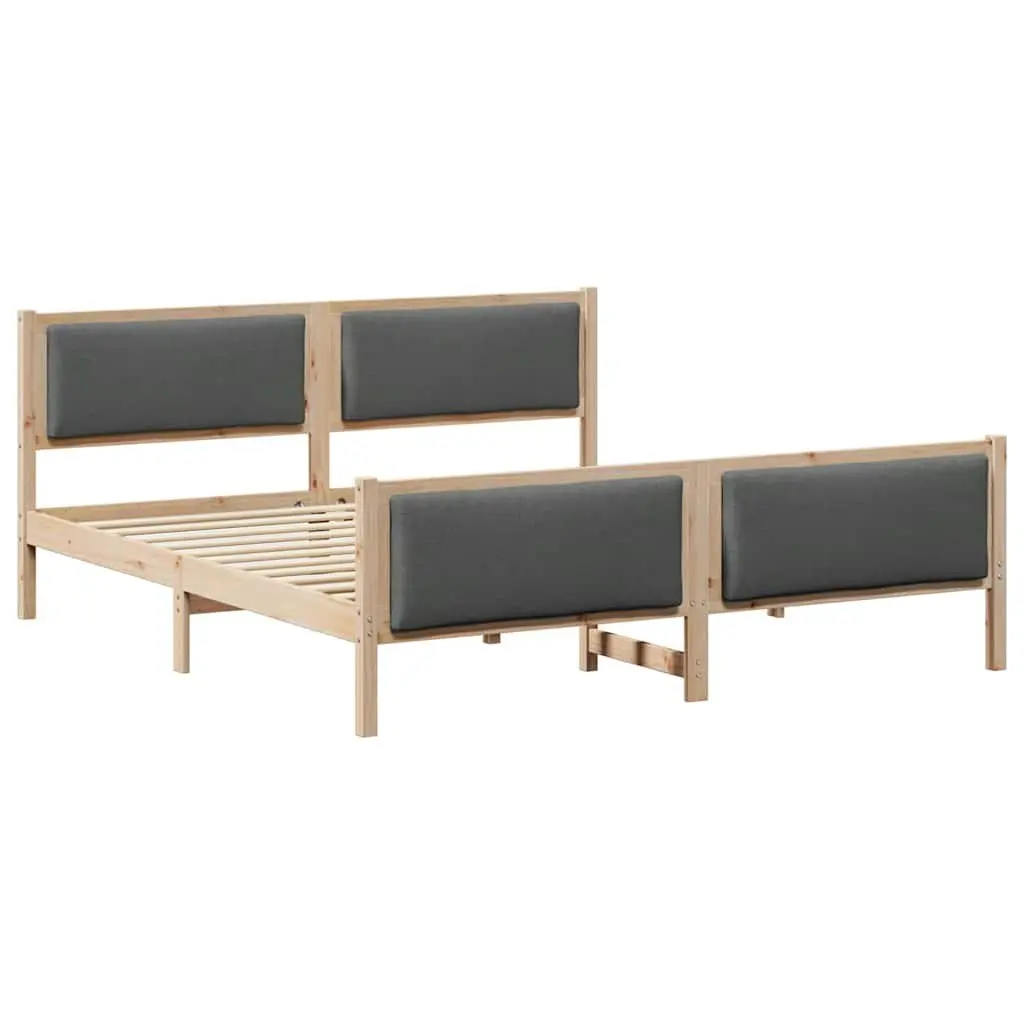 Upholstered Bed Frame 180x200cm Dark Grey Fabric Platform with Headboard and Under-Bed Storage