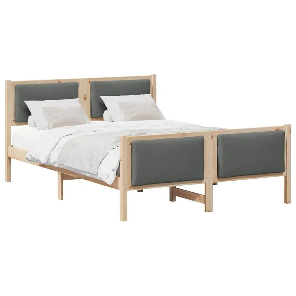 Bed Frame with Headboard 150 x 200 cm Modern Bedroom Furniture Platform Slatted
