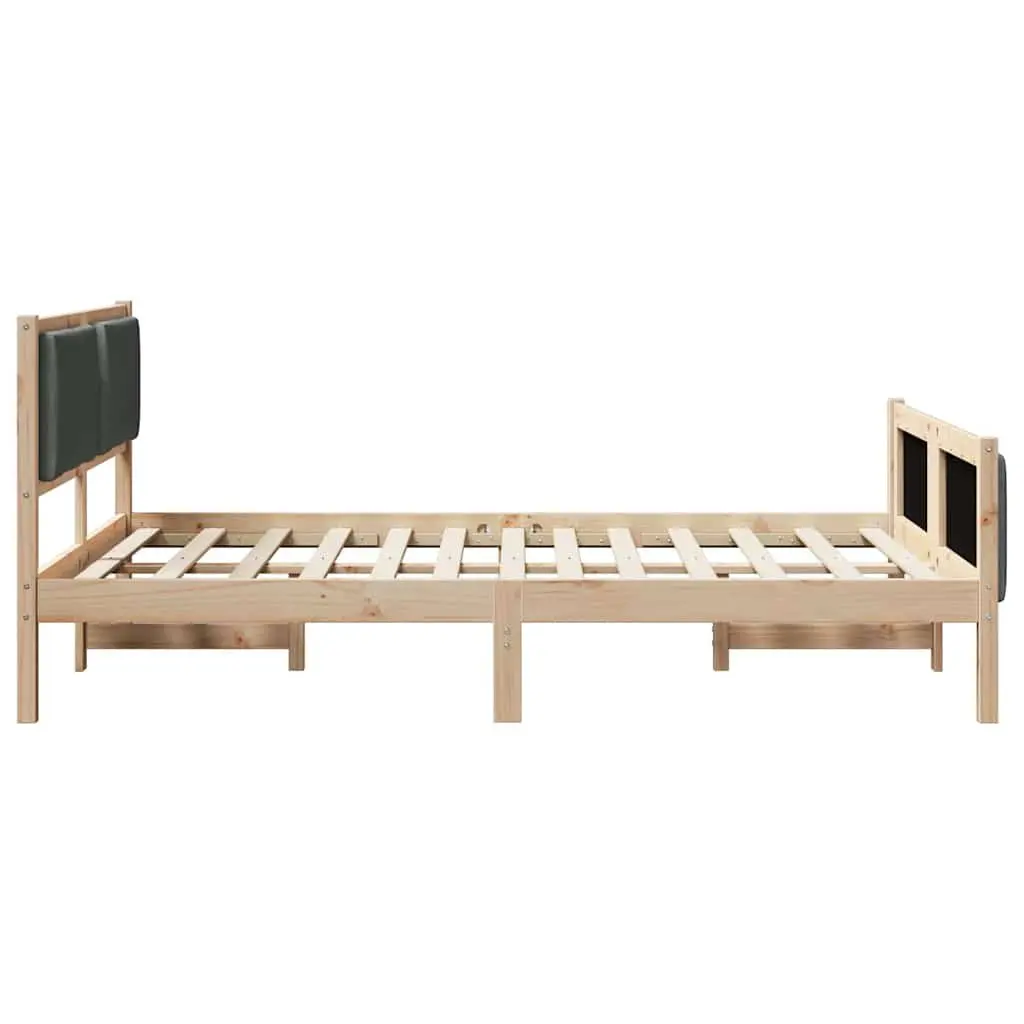 Bed Frame with Headboard 150 x 200 cm Modern Bedroom Furniture Platform Slatted