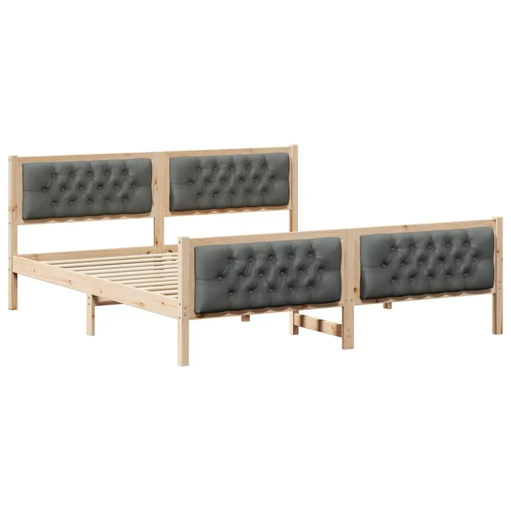 Bed Frame with Slatted Support and Headboard 180 x 200 cm