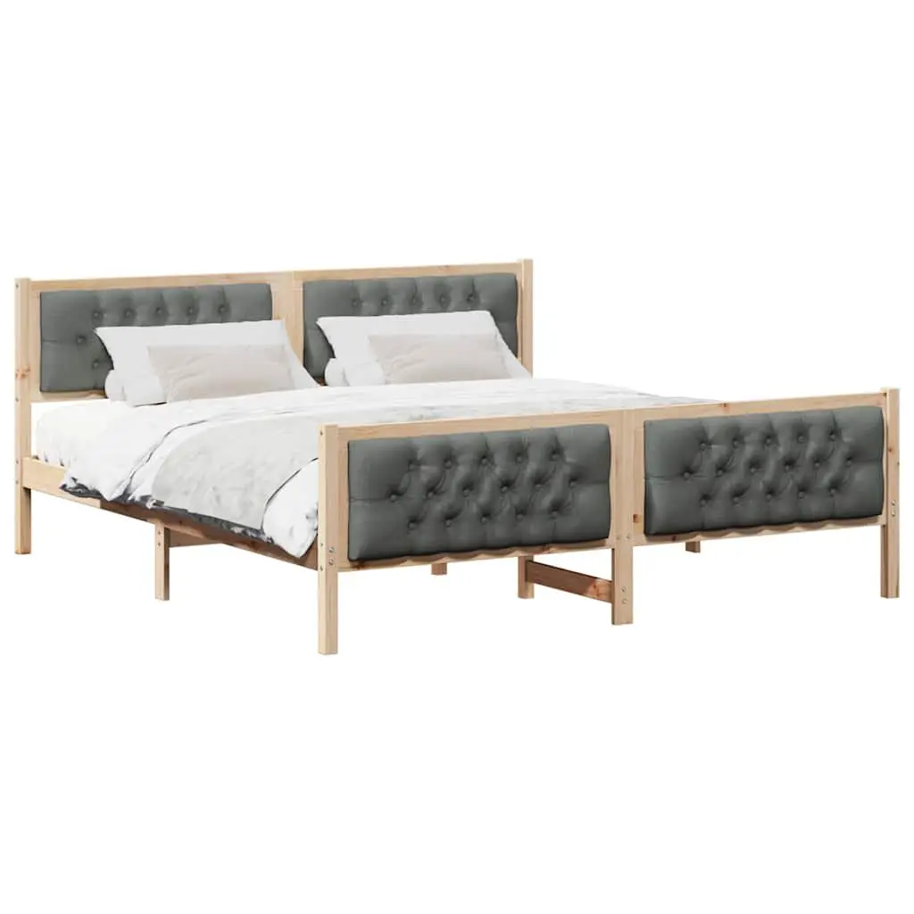 Bed Frame with Slatted Support and Headboard 180 x 200 cm