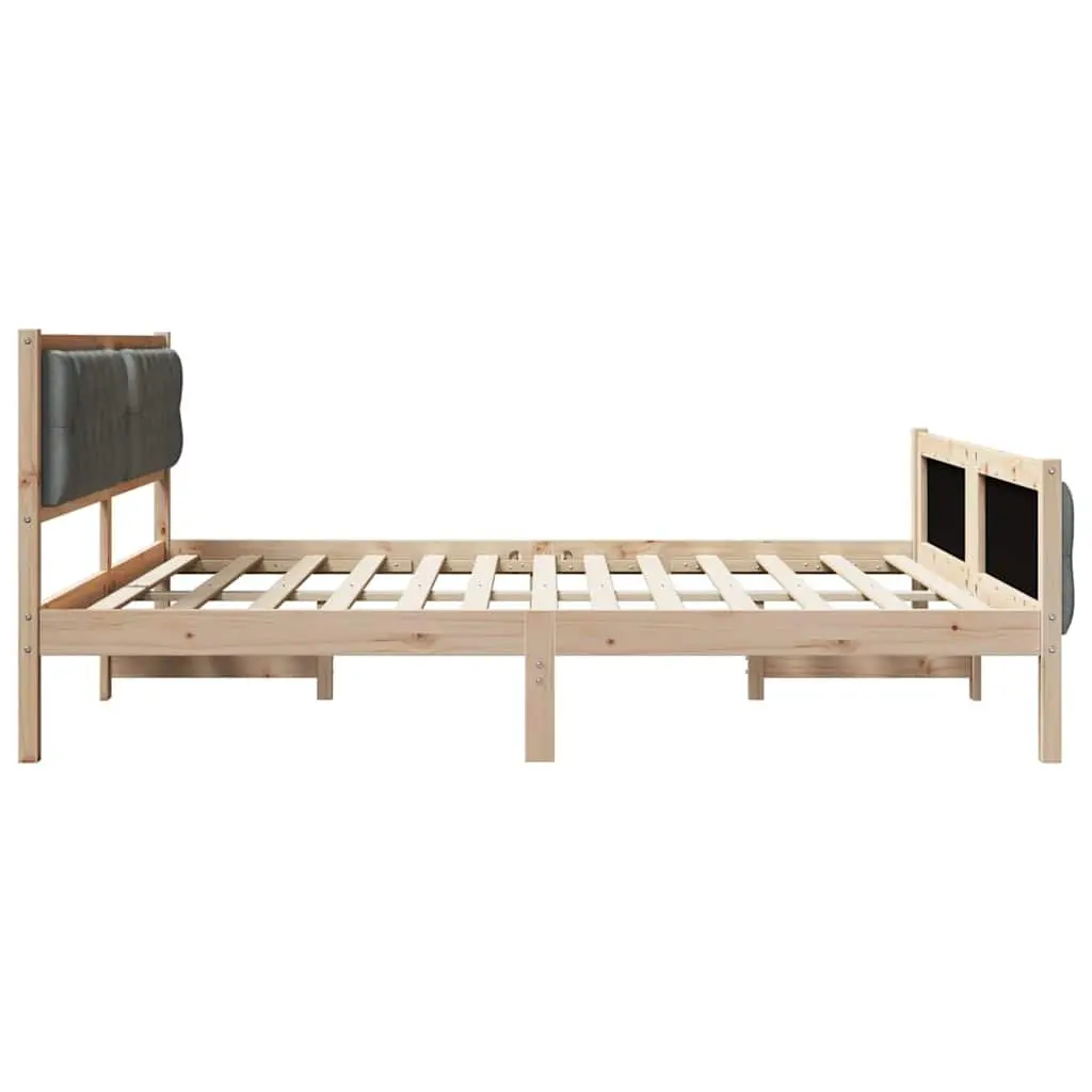 Bed Frame with Slatted Support and Headboard 180 x 200 cm