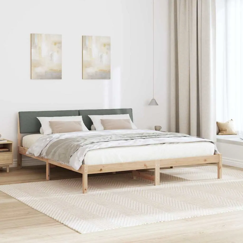 Bed Frame 180 x 200 cm Platform Bedroom Furniture Modern Brown Dark Grey