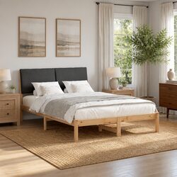 Practical Bed Frame with Headboard 150 x 200 cm for Your Home