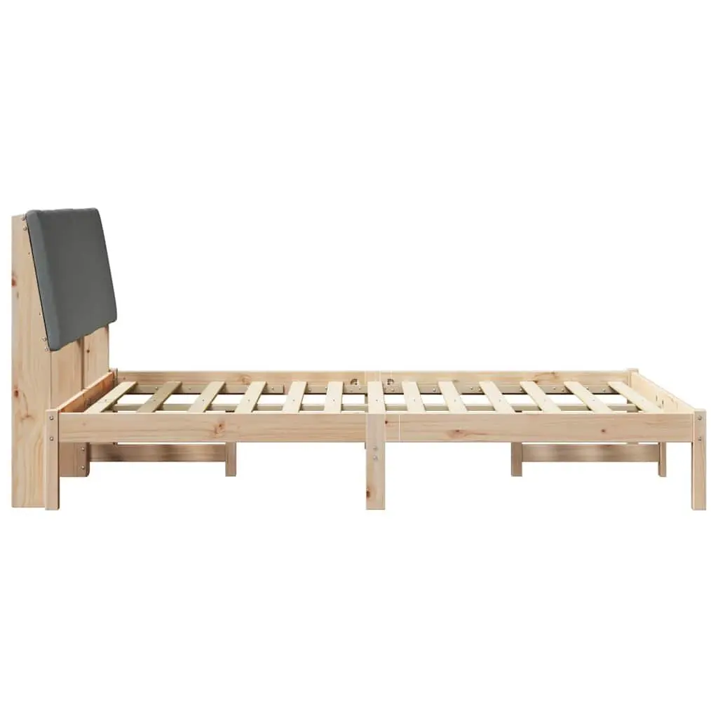 Bed Frame 150 x 200 cm with Headboard Modern Bedroom Furniture Solid Pine Wood