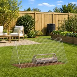 Chicken Cage in Silver - 110 x 55 x 55 cm, Perfect for Outdoors