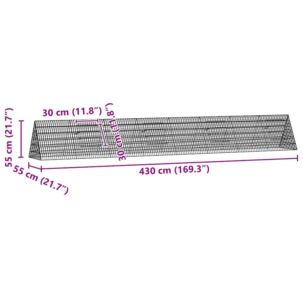 Outdoor Poultry Coop Galvanised Steel Silver 430 x 55 x 55 cm Chicken Cage