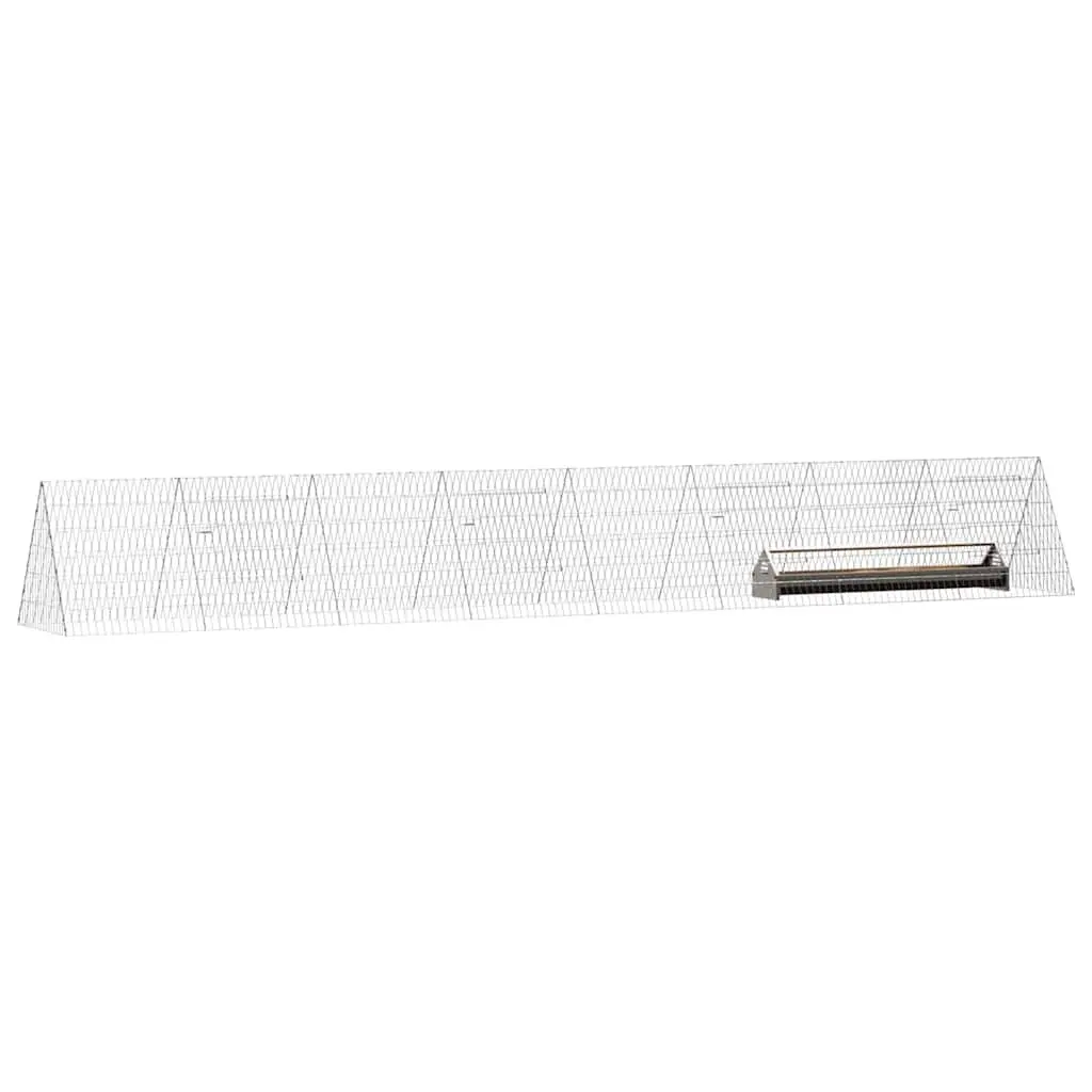 Outdoor Poultry Coop Galvanised Steel Silver 430 x 55 x 55 cm Chicken Cage