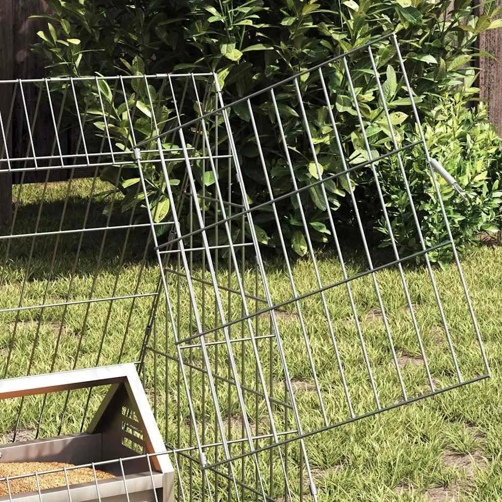Outdoor Poultry Coop Galvanised Steel Silver 430 x 55 x 55 cm Chicken Cage