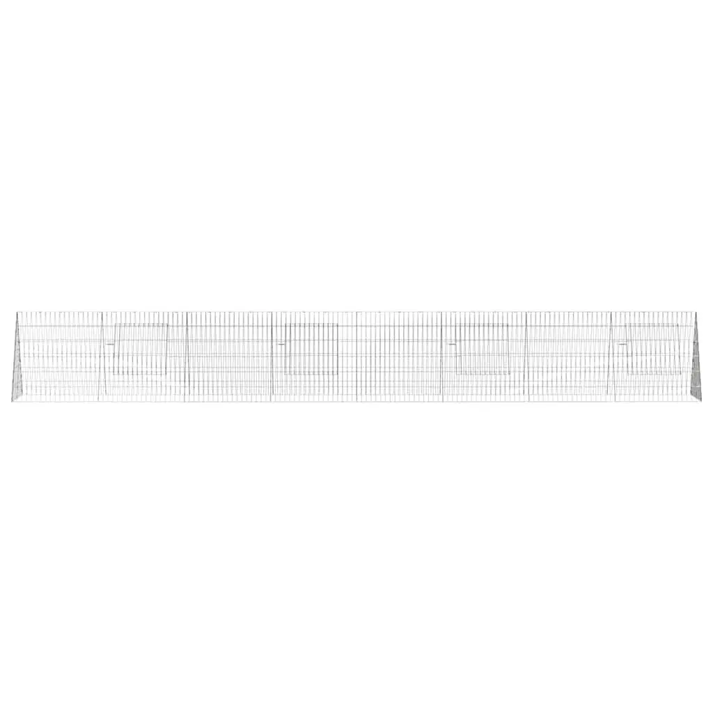 Outdoor Poultry Coop Galvanised Steel Silver 430 x 55 x 55 cm Chicken Cage