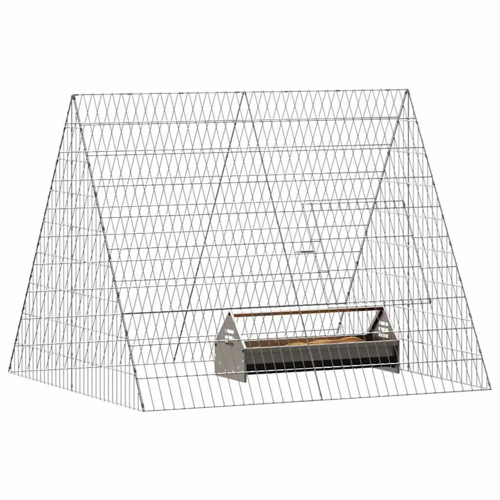 Chicken Cage Galvanised Steel 110x100x85cm Silver Outdoor Poultry Coop Garden