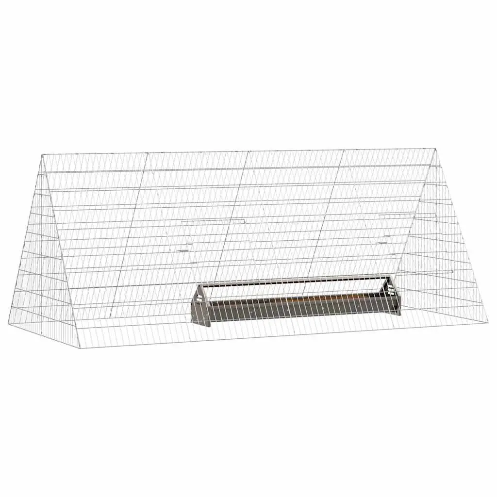 Outdoor Chicken Cage Galvanised Steel 215x100x85cm Silver Garden Poultry Pen