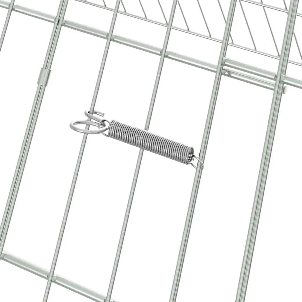 Outdoor Chicken Cage Galvanised Steel 215x100x85cm Silver Garden Poultry Pen