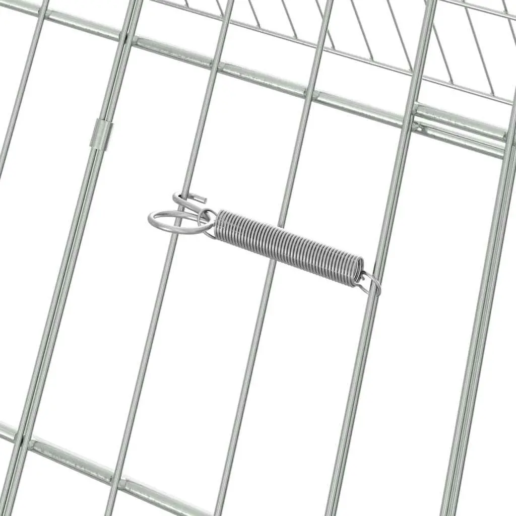Chicken Cage Galvanised Steel 430 x 100 x 85 cm Silver Outdoor Poultry Housing