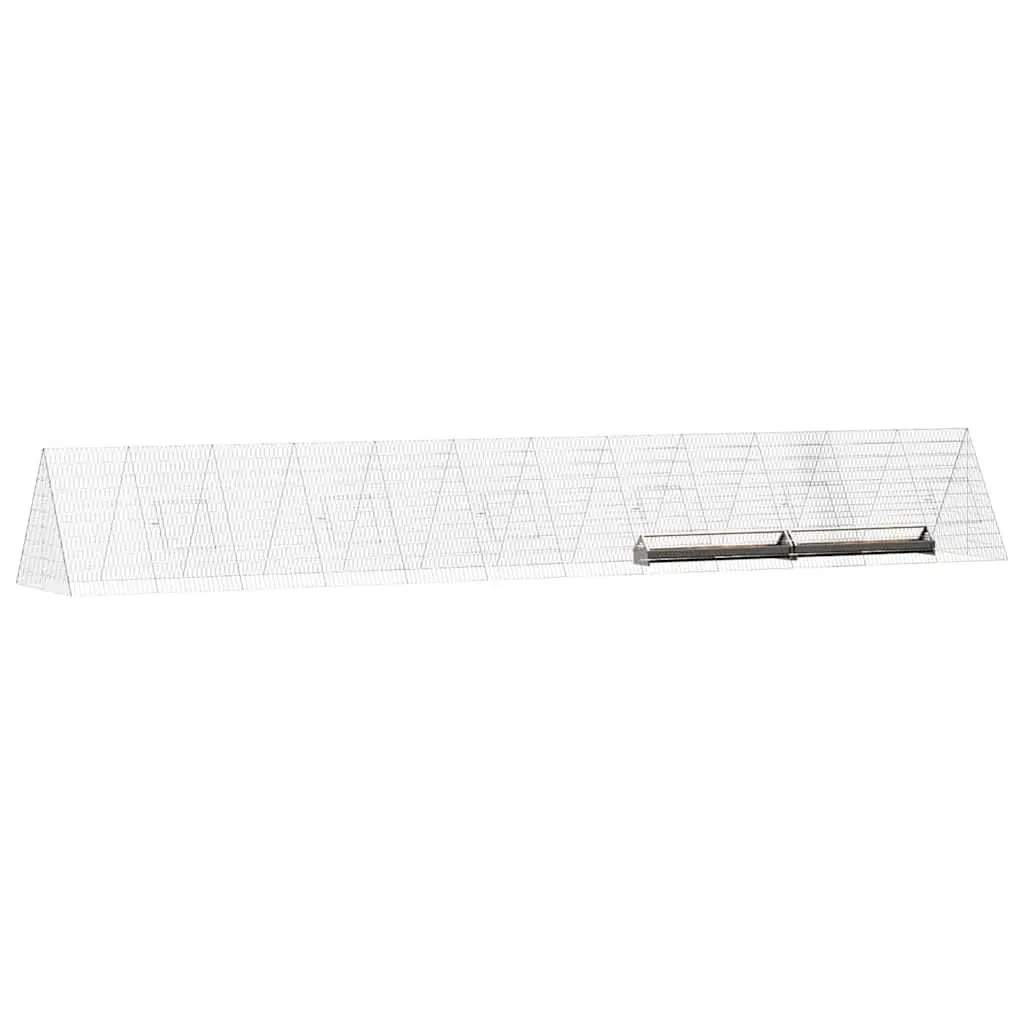 Chicken Cage 650 x 100 x 85 cm Silver Galvanised Steel Outdoor Poultry Run