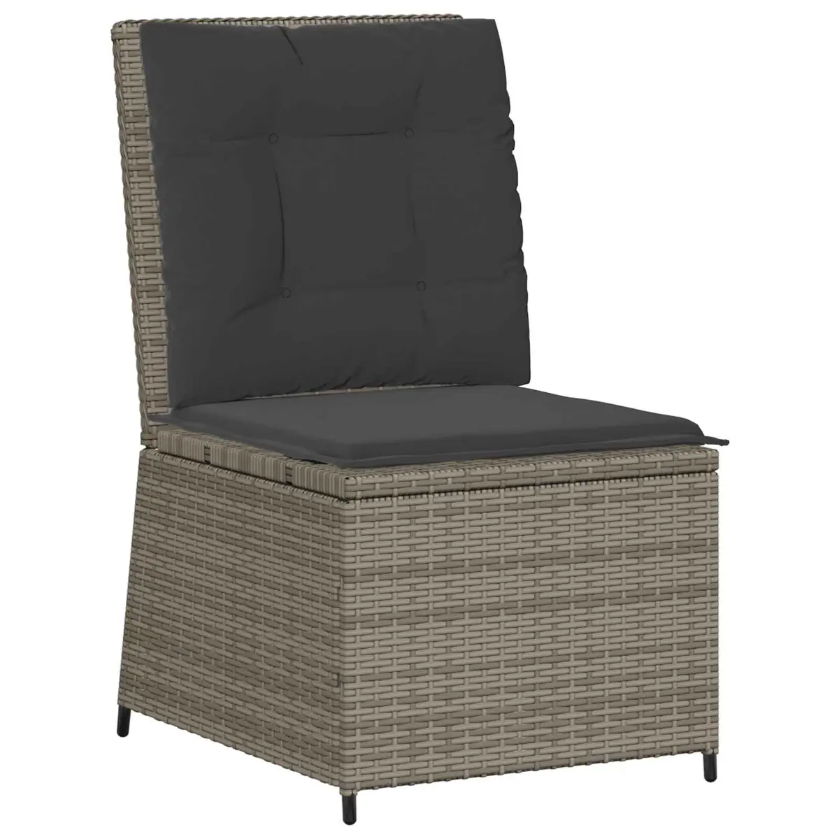 Garden Sofa Grey Poly Rattan Reclining Outdoor Lounge Patio Furniture Seat
