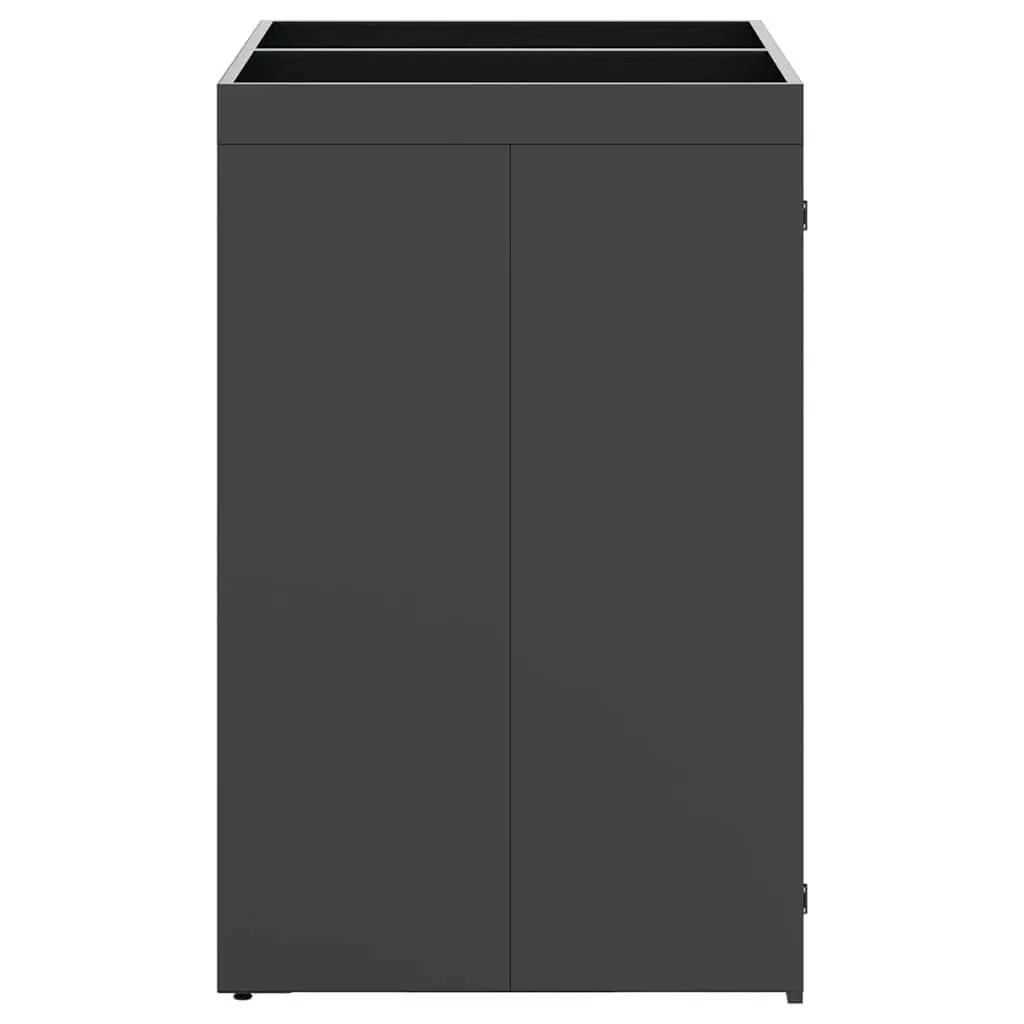Storage Enclosure for Wheelie Bins Powder Coated Steel Anthracite 2 Bins Outdoor Waste Container with Planter Roof