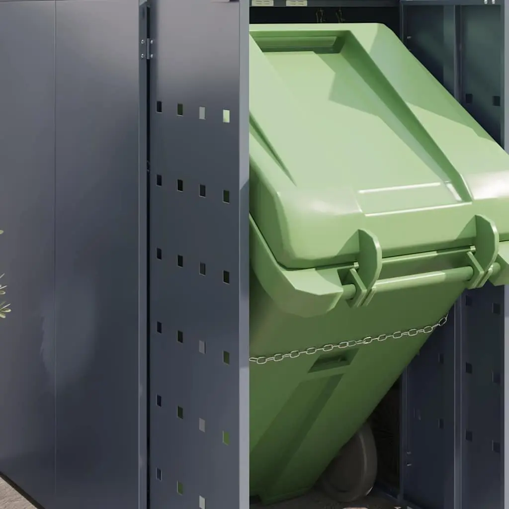 Wheelie Bin Storage for 3 Bins Light Grey Outdoor Garden Waste Container