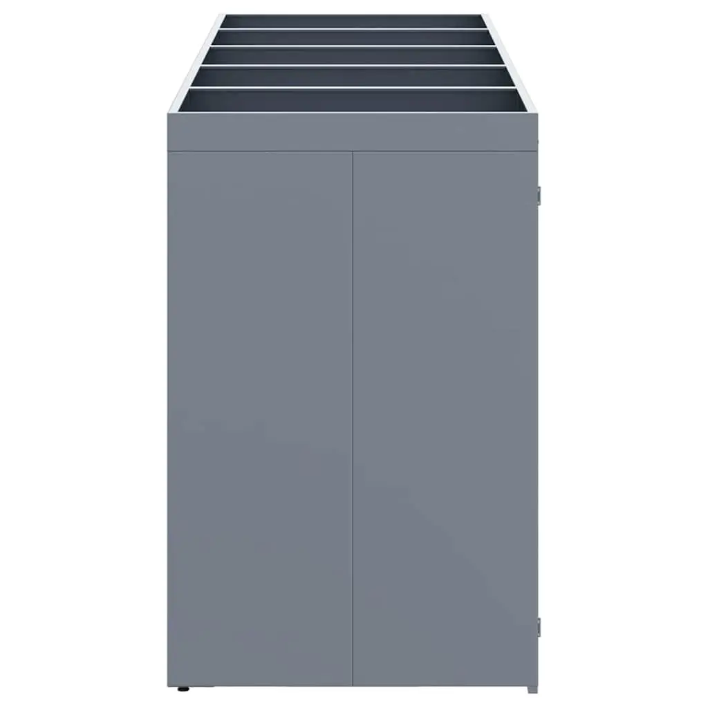 Wheelie Bin Storage Enclosure Powder-coated Steel 5 Bins Light Grey Outdoor Garden