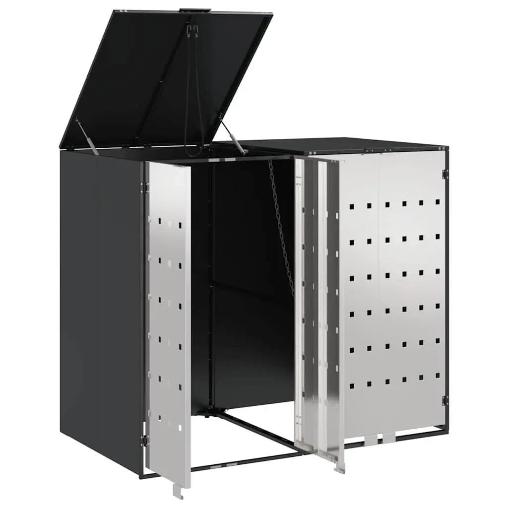 Wheelie Bin Storage Enclosure for 3 Outdoor Waste Bins Modern Design Anthracite