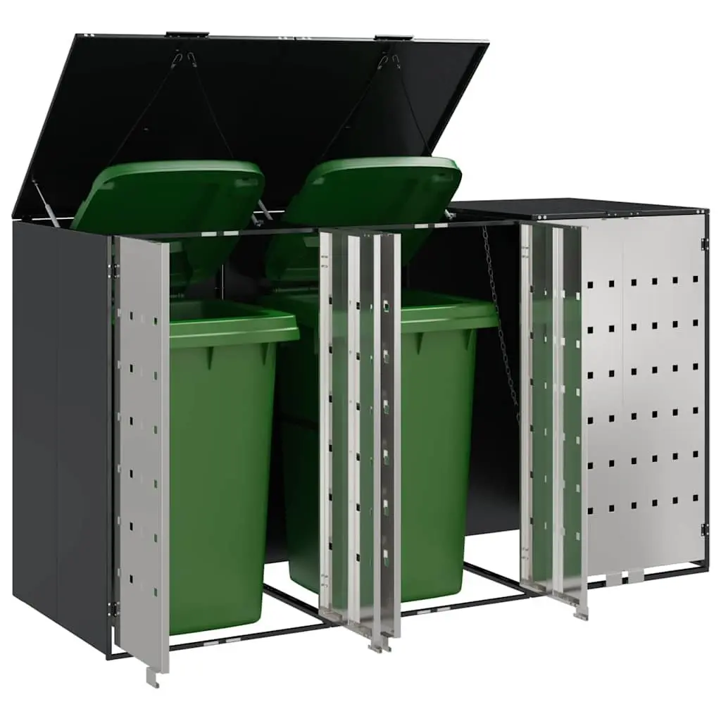 Wheelie Bin Storage Shed for 3 Bins Outdoor Garden Waste Container Enclosure