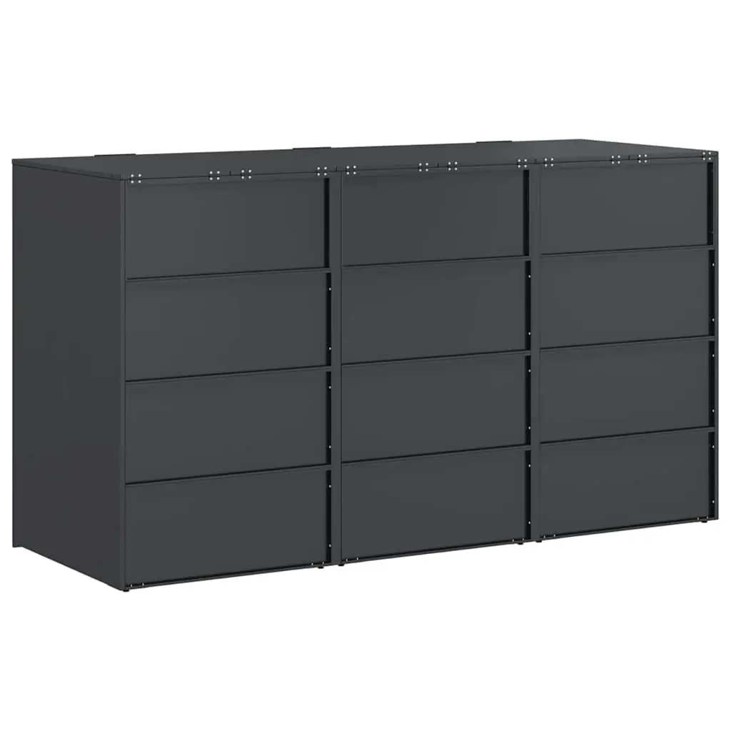 Wheelie Bin Storage Shed for 3 Bins Outdoor Garden Waste Container Enclosure