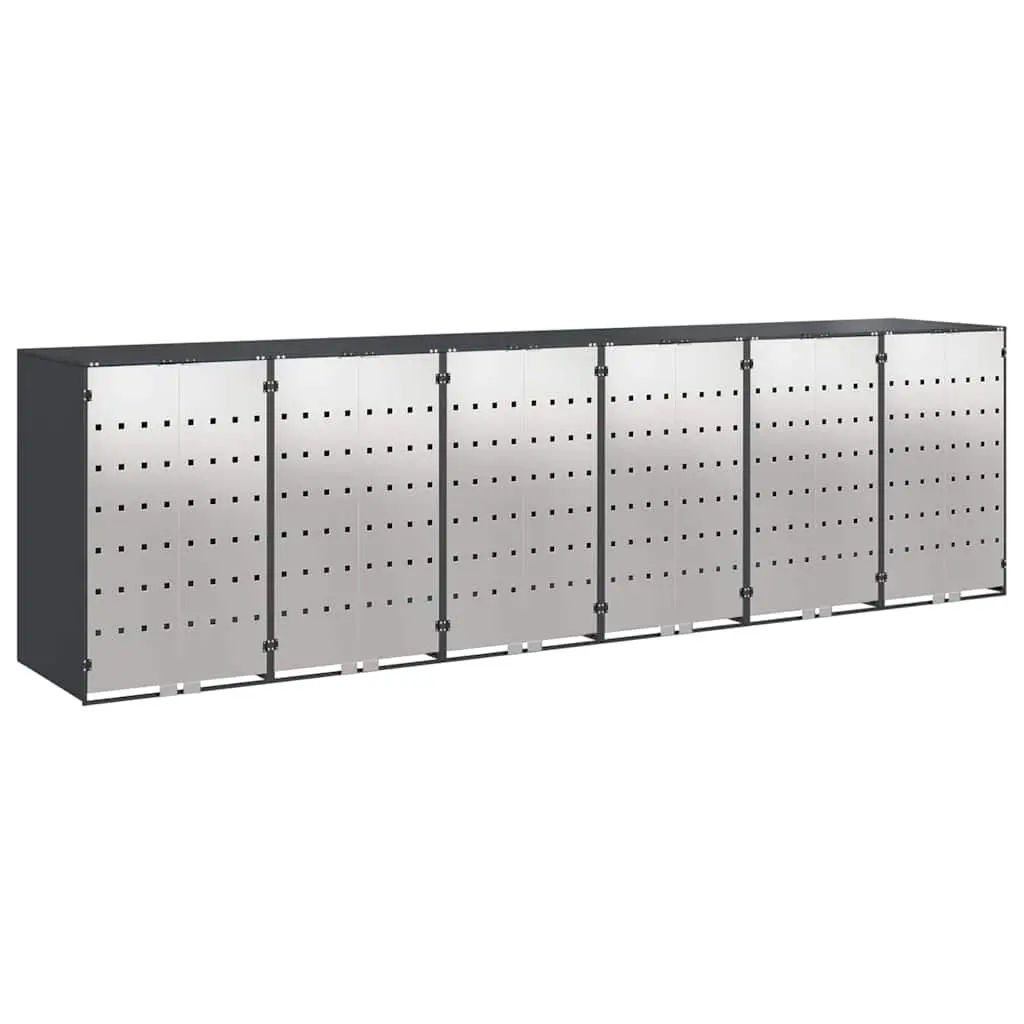 Wheelie Bin Storage Enclosure Expandable Water-Resistant UV-Resistant Anthracite for 3 Bins